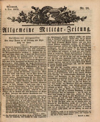 Allgemeine Militär-Zeitung Mittwoch 9. Dezember 1829