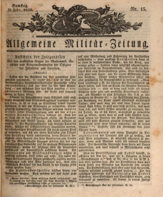 Allgemeine Militär-Zeitung Samstag 20. Februar 1830