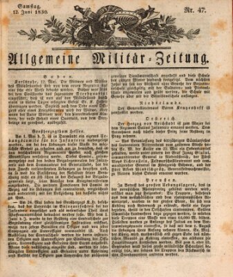 Allgemeine Militär-Zeitung Samstag 12. Juni 1830