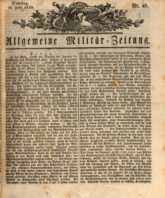Allgemeine Militär-Zeitung Samstag 19. Juni 1830