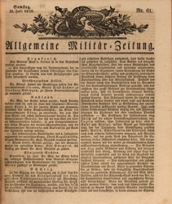 Allgemeine Militär-Zeitung Samstag 31. Juli 1830