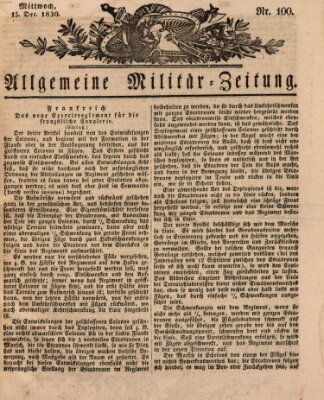 Allgemeine Militär-Zeitung Mittwoch 15. Dezember 1830