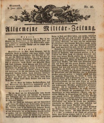 Allgemeine Militär-Zeitung Mittwoch 8. Juni 1831
