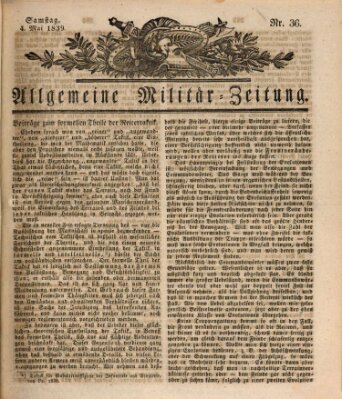 Allgemeine Militär-Zeitung Samstag 4. Mai 1839