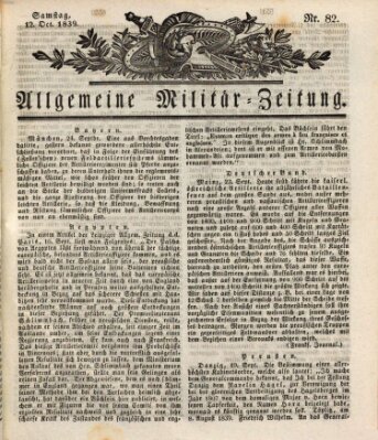 Allgemeine Militär-Zeitung Samstag 12. Oktober 1839