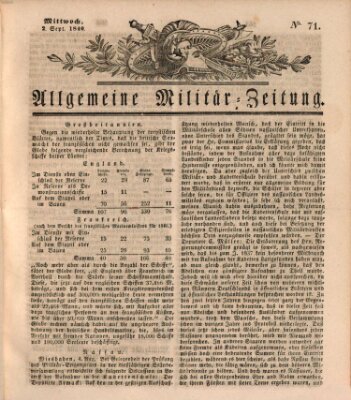Allgemeine Militär-Zeitung Mittwoch 2. September 1840