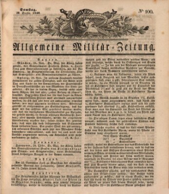 Allgemeine Militär-Zeitung Samstag 12. Dezember 1840