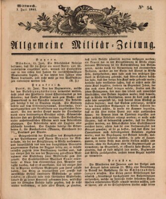 Allgemeine Militär-Zeitung Mittwoch 7. Juli 1841