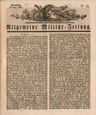 Allgemeine Militär-Zeitung Mittwoch 8. September 1841