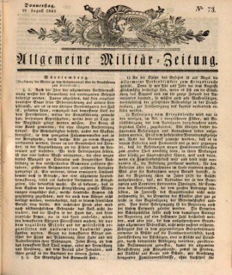 Allgemeine Militär-Zeitung Donnerstag 18. August 1842