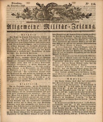 Allgemeine Militär-Zeitung Dienstag 22. November 1842
