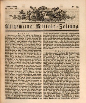 Allgemeine Militär-Zeitung Donnerstag 20. Juli 1843