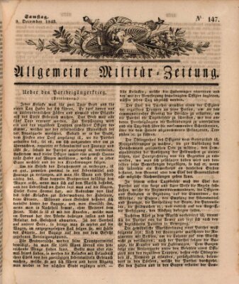 Allgemeine Militär-Zeitung Samstag 9. Dezember 1843