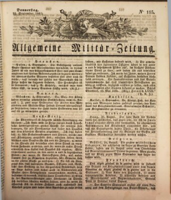 Allgemeine Militär-Zeitung Donnerstag 25. September 1845