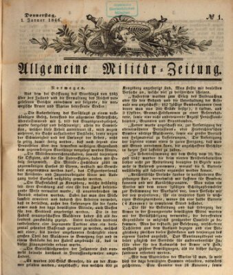 Allgemeine Militär-Zeitung Donnerstag 1. Januar 1846