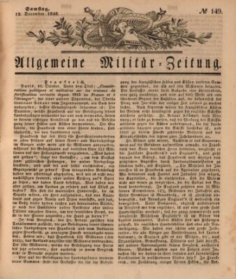 Allgemeine Militär-Zeitung Samstag 12. Dezember 1846