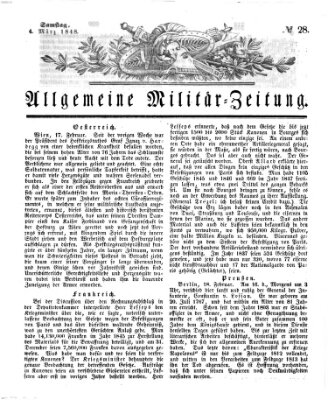 Allgemeine Militär-Zeitung Samstag 4. März 1848