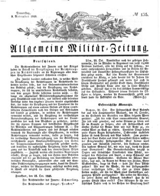 Allgemeine Militär-Zeitung Donnerstag 9. November 1848