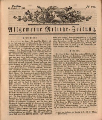 Allgemeine Militär-Zeitung Dienstag 16. Oktober 1849