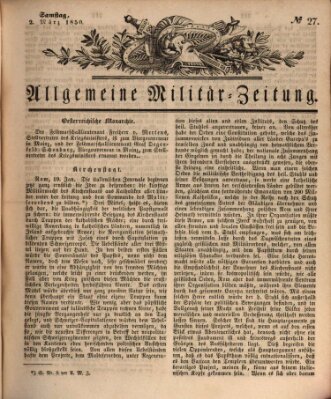 Allgemeine Militär-Zeitung Samstag 2. März 1850