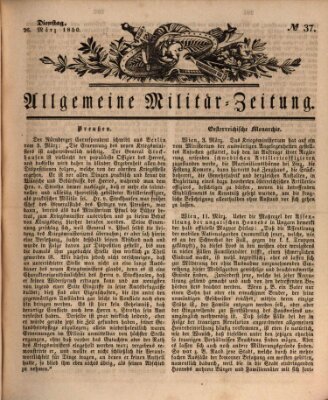 Allgemeine Militär-Zeitung Dienstag 26. März 1850
