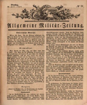 Allgemeine Militär-Zeitung Dienstag 30. Juli 1850
