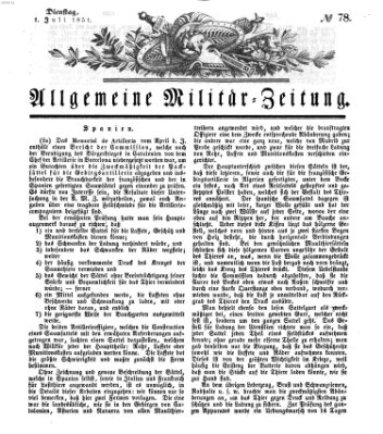 Allgemeine Militär-Zeitung Dienstag 1. Juli 1851
