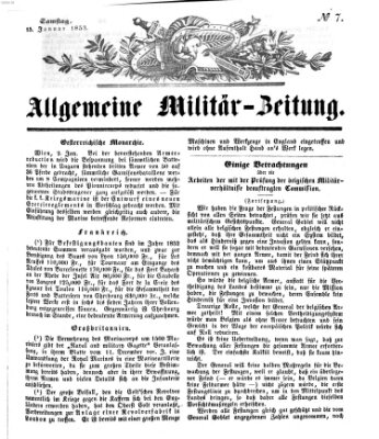 Allgemeine Militär-Zeitung Samstag 15. Januar 1853
