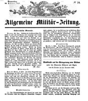 Allgemeine Militär-Zeitung Donnerstag 24. Februar 1853