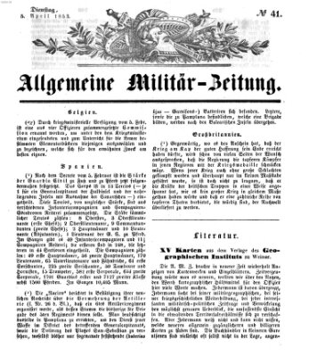 Allgemeine Militär-Zeitung Dienstag 5. April 1853