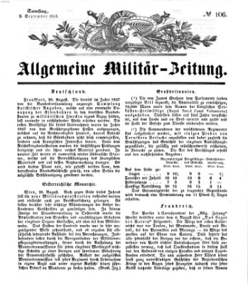 Allgemeine Militär-Zeitung Samstag 3. September 1853