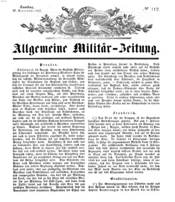 Allgemeine Militär-Zeitung Samstag 17. September 1853
