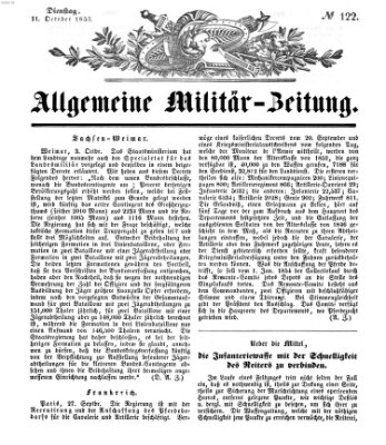Allgemeine Militär-Zeitung Dienstag 11. Oktober 1853