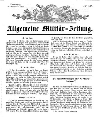 Allgemeine Militär-Zeitung Donnerstag 10. November 1853