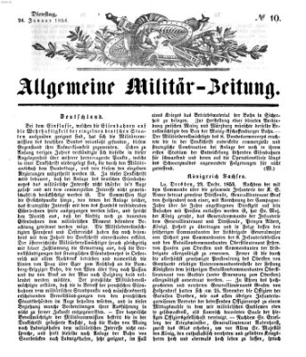 Allgemeine Militär-Zeitung Dienstag 24. Januar 1854