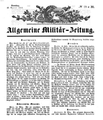 Allgemeine Militär-Zeitung Samstag 12. April 1856