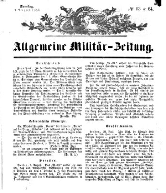 Allgemeine Militär-Zeitung Samstag 9. August 1856