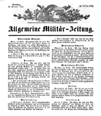 Allgemeine Militär-Zeitung Samstag 27. Dezember 1856