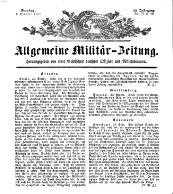 Allgemeine Militär-Zeitung Samstag 3. Oktober 1857
