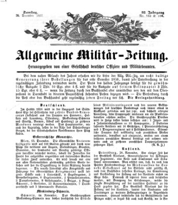 Allgemeine Militär-Zeitung Samstag 26. Dezember 1857