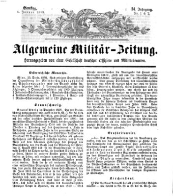 Allgemeine Militär-Zeitung Samstag 1. Januar 1859