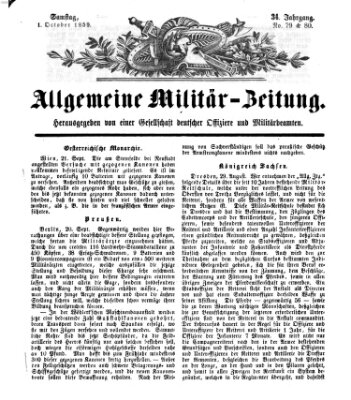 Allgemeine Militär-Zeitung Samstag 1. Oktober 1859