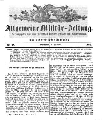 Allgemeine Militär-Zeitung Samstag 1. Dezember 1860