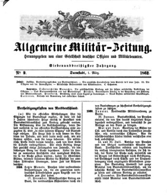 Allgemeine Militär-Zeitung Samstag 1. März 1862