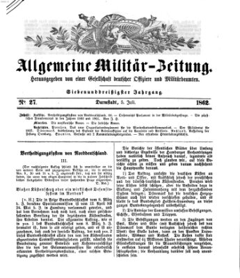 Allgemeine Militär-Zeitung Samstag 5. Juli 1862