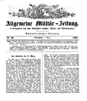 Allgemeine Militär-Zeitung Samstag 7. März 1863