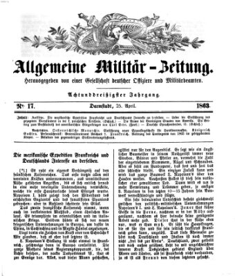 Allgemeine Militär-Zeitung Samstag 25. April 1863
