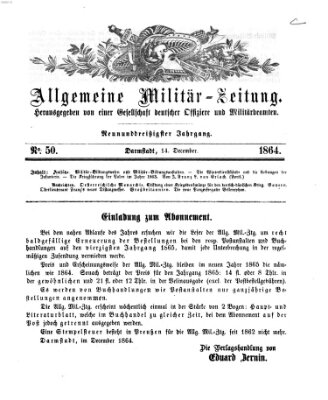 Allgemeine Militär-Zeitung Mittwoch 14. Dezember 1864