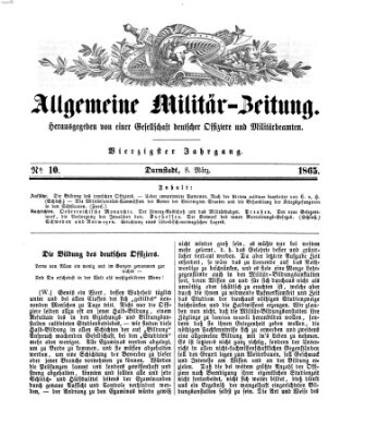 Allgemeine Militär-Zeitung Mittwoch 8. März 1865