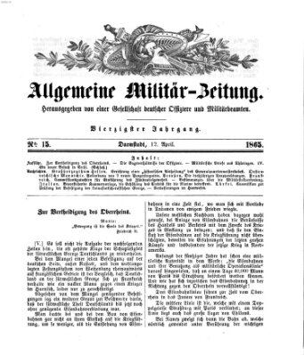 Allgemeine Militär-Zeitung Mittwoch 12. April 1865